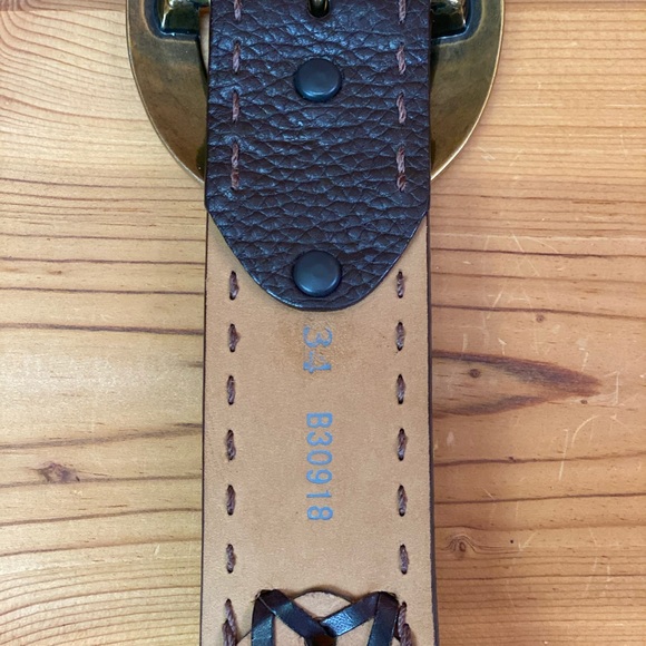 Brighton brown leather belt 34 thick braided laced - Picture 2 of 7